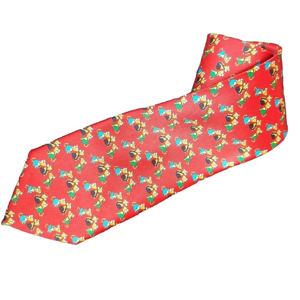 René Chagal Tie -Hand Made- Festive- Holiday- Three mice Design